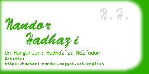 nandor hadhazi business card